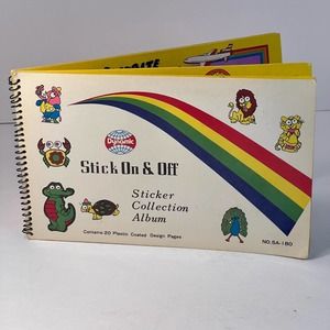 VTG 80’s Sticker Collection Album Puffy Pac Man Rainbows Unicorn ET Garfield